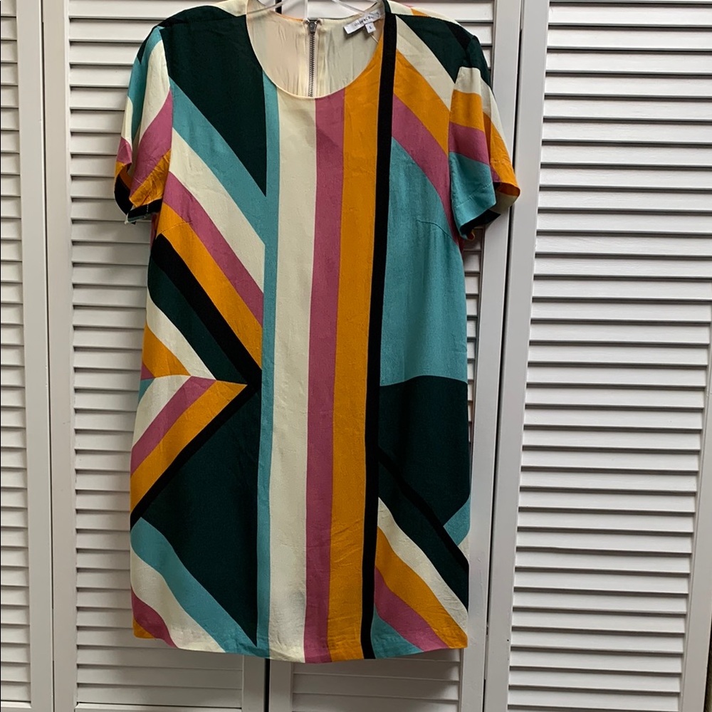 Color Block Dress By Olivaceous. Size Large Work Apparel Cottage core Mod